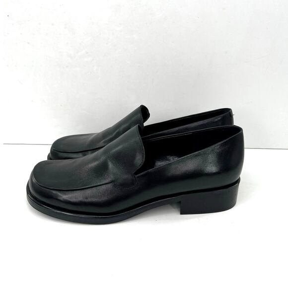 Franco Sarto Bocca women’s slip-on loafer in black leather flats shoes - Picture 1 of 11